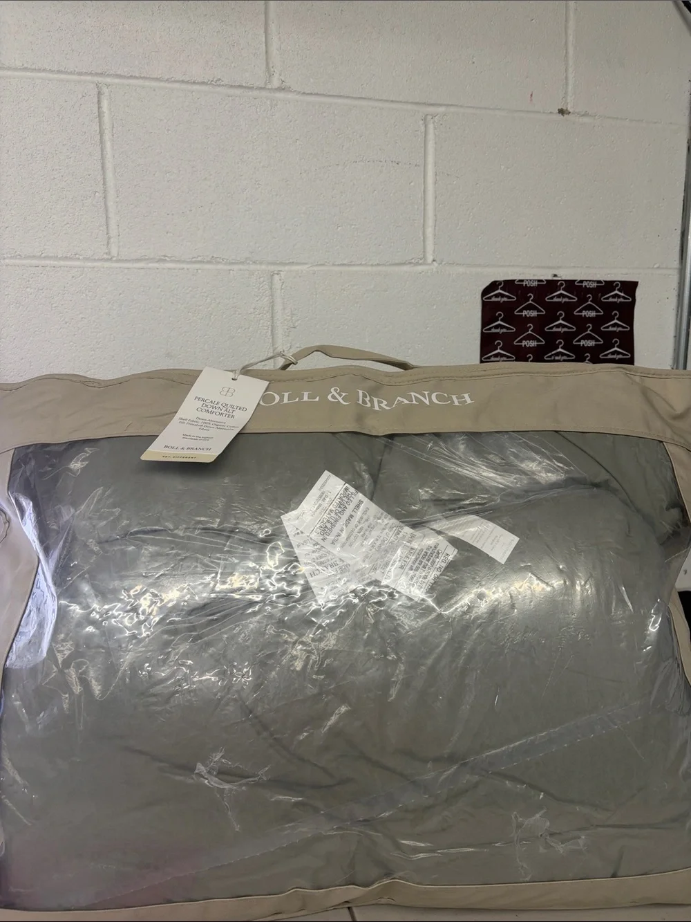 New boll & Branch sageleaf green percale Down Alternative Comforter twin twin XL
